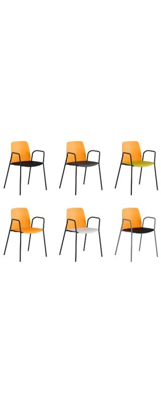 STAPELBAR STOL I PLAST MED ARMSTÖD – CHOICE ORANGE