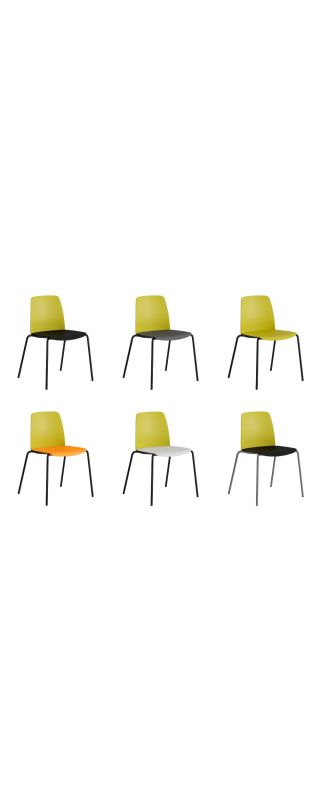 STAPELBAR STOL MED SITS OCH RYGG I PLAST – CHOICE LIMEGRÖN