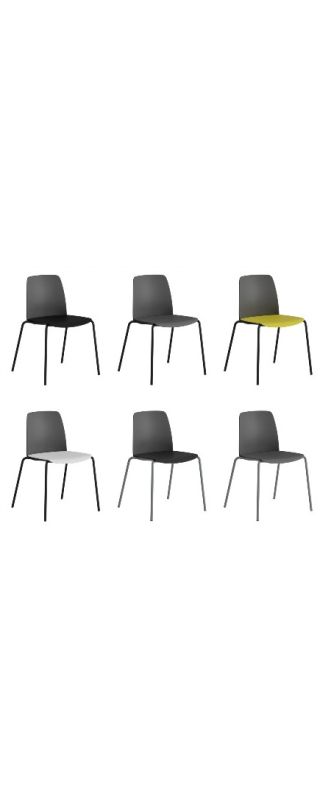 STAPELBAR STOL MED SITS OCH RYGG I PLAST – CHOICE MÖRKGRÅ