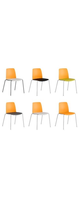 STAPELBAR STOL MED SITS OCH RYGG I PLAST – CHOICE ORANGE