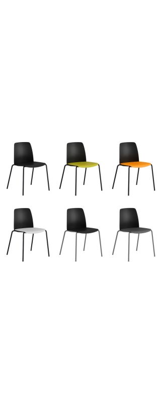 STAPELBAR STOL MED SITS OCH RYGG I PLAST – CHOICE SVART