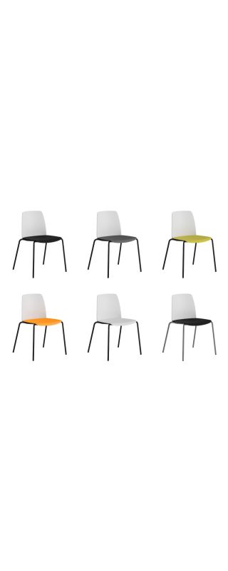 STAPELBAR STOL MED SITS OCH RYGG I PLAST – CHOICE VIT