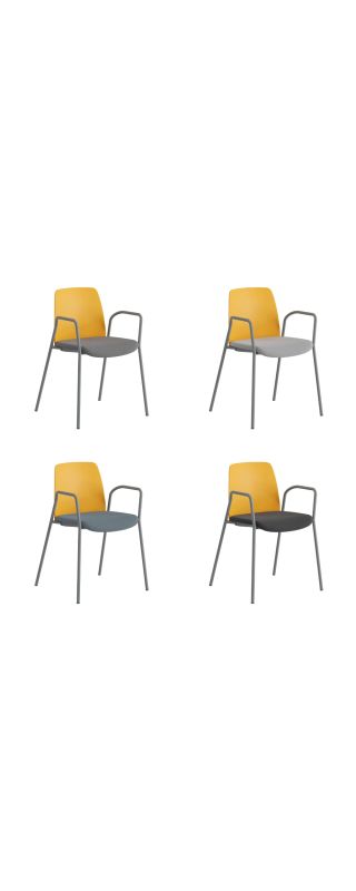 STOL MED ARMSTÖD, TYGSITS OCH PLASTRYGG – CHOICE-ORANGE