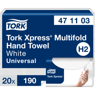 Handdukspapper (Tork Xpress®) Z-Vkt Multifold naturligt H2 2-L 3800-p