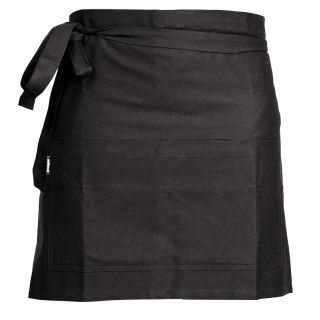 MIDJEFÖRKLÄDE, KORT MED FICKA SVART