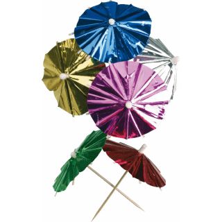 FOIL UMBRELLAS MIXED COLOURS D80 MM