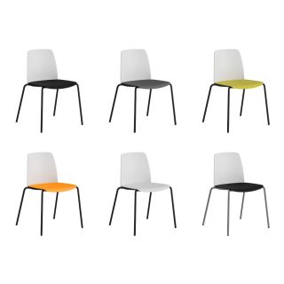 STAPELBAR STOL MED SITS OCH RYGG I PLAST – CHOICE VIT