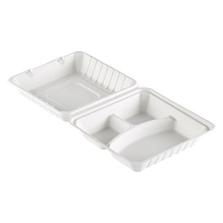 Hämtbox Bagasse 3-fack 217x202x44/79 mm