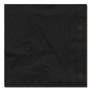 Servett 24x24cm 1-lag svart 4000-p