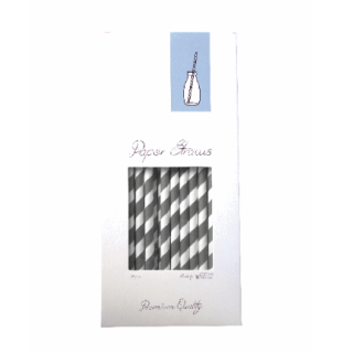 PAPER STRAW GREY/WHITE D8 x 255 MM