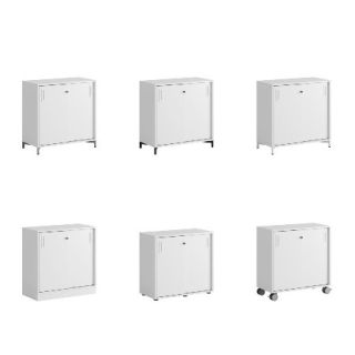 SKJUTDÖRRSKÅP 80x40x72CM – VIT OMONTERAT